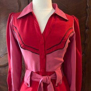 Unselfish Lover Red and Pink Western Maxi Dress Size M